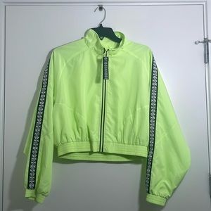 Neon cropped gym jacket